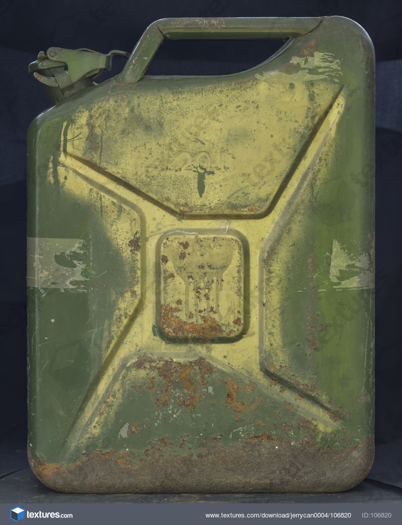 Download Jerrycan0004 Free Background Texture Jerrycan Jerry Can Canister Metal Old Rusted Weathered Yellow Green Brown Gray Grey Desaturated Yellowimages Mockups