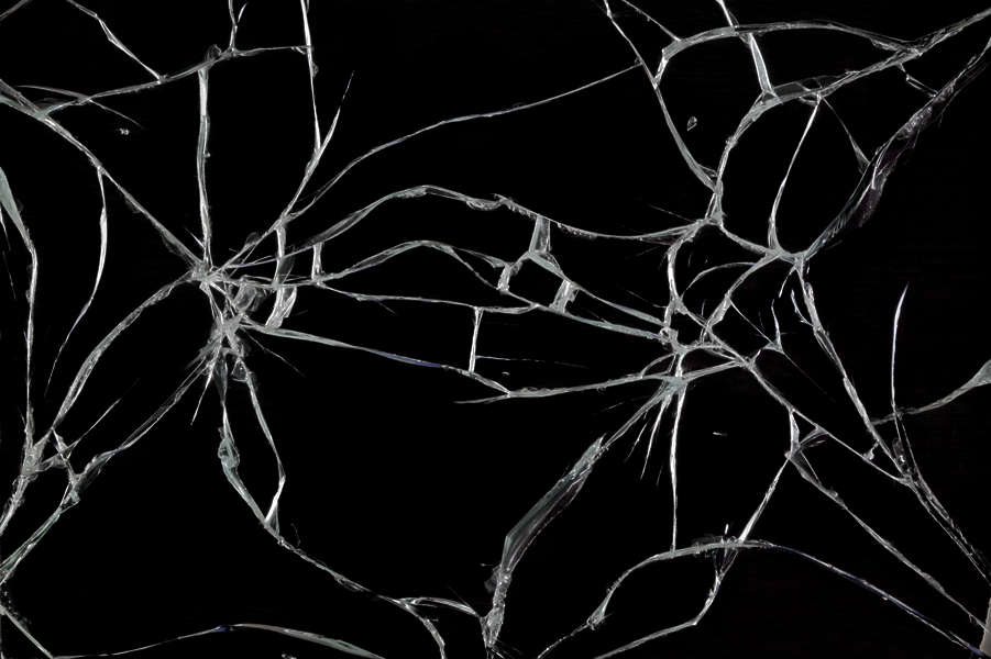 Broken Glass Craked On Black Background Hi Resolution 